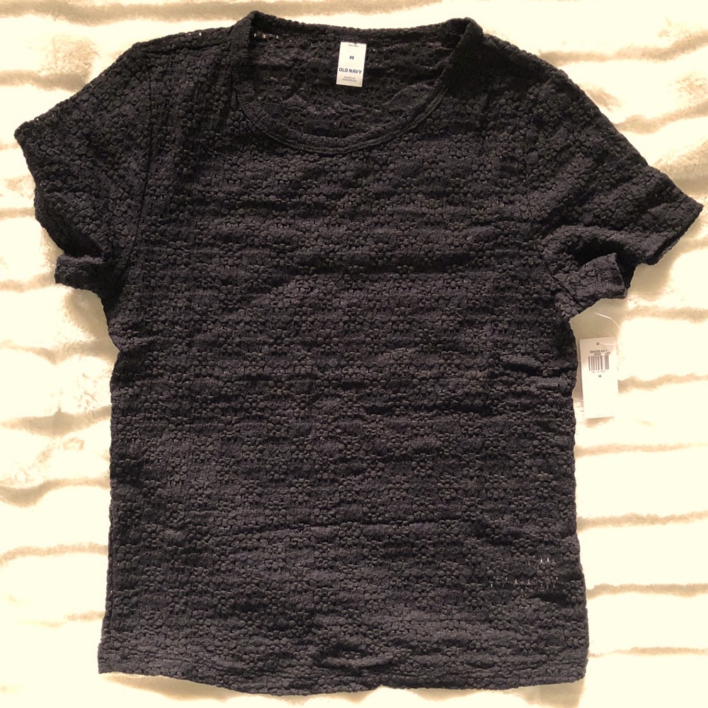 Old Navy Black Lace Tee short sleeve, Sz M